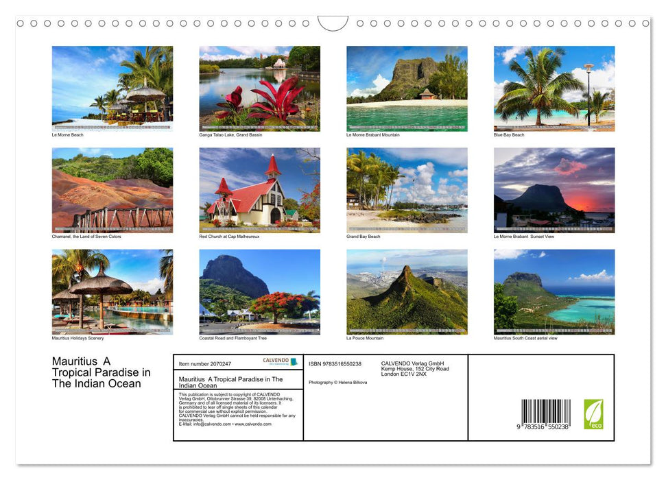 Mauritius A Tropical Paradise in The Indian Ocean (CALVENDO Monthly Calendar 2026)