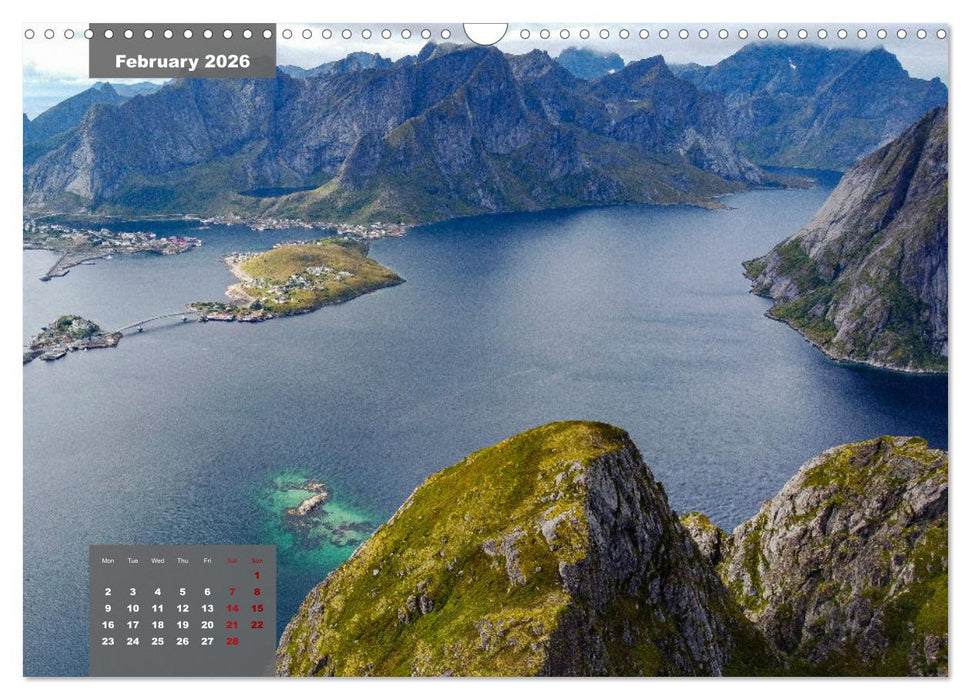 Bird's eye view of Norway (CALVENDO Monthly Calendar 2026)