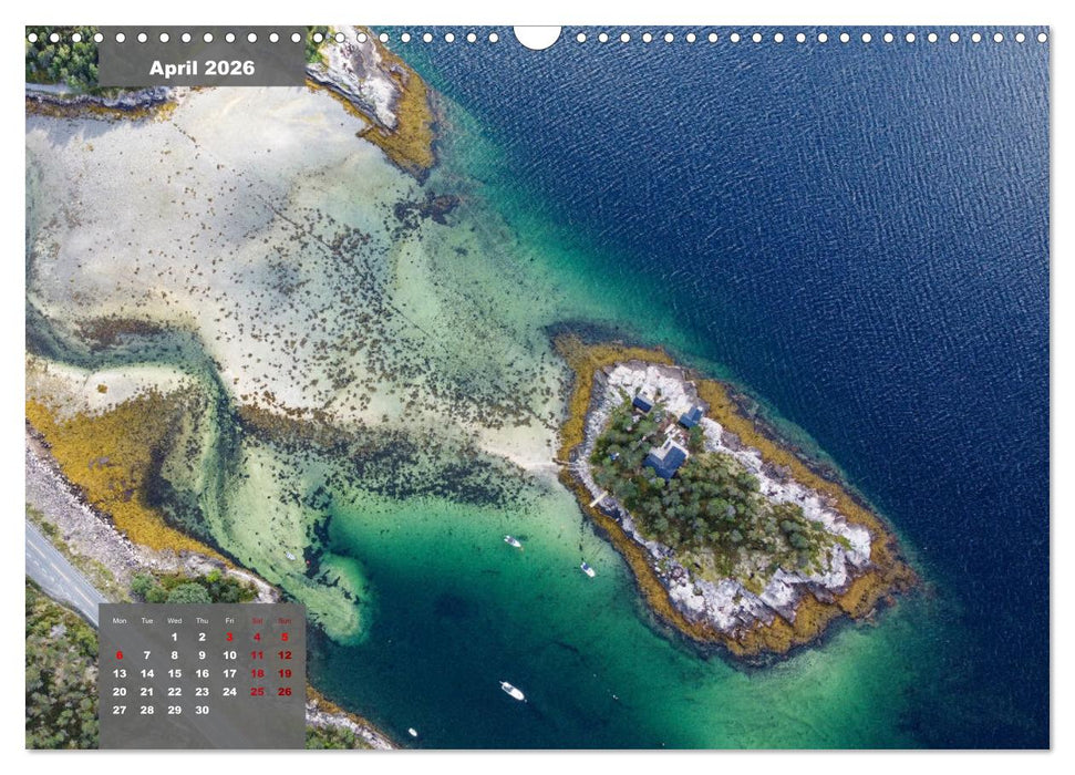Bird's eye view of Norway (CALVENDO Monthly Calendar 2026)
