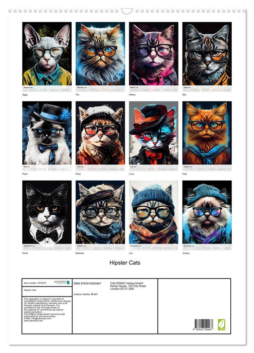 Hipster Cats (CALVENDO Monthly Calendar 2026)