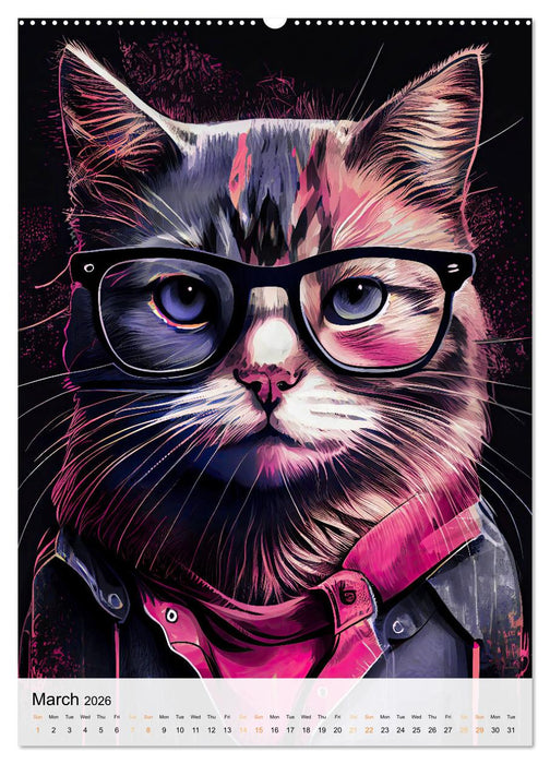 Hipster Cats (CALVENDO Monthly Calendar 2026)