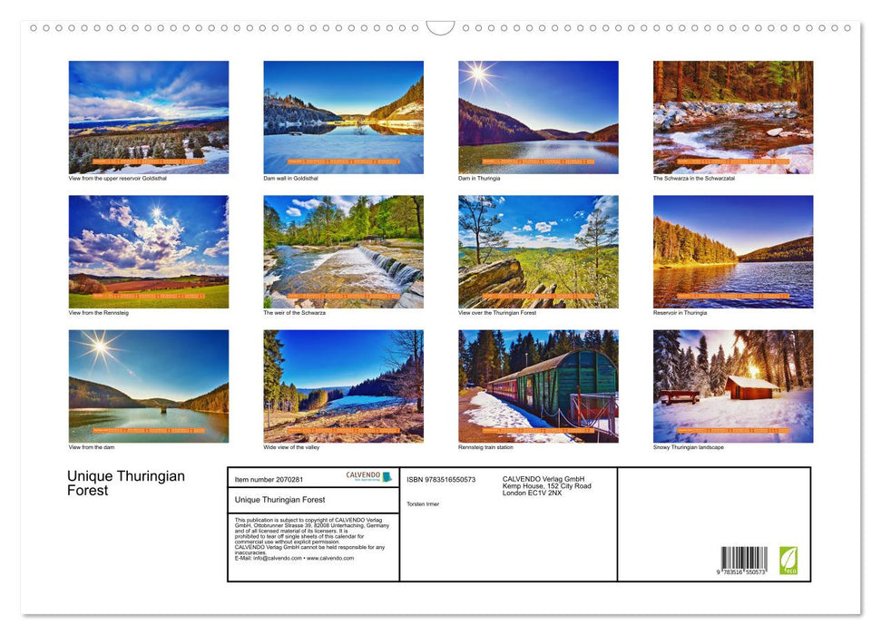 Unique Thuringian Forest (CALVENDO Monthly Calendar 2026)