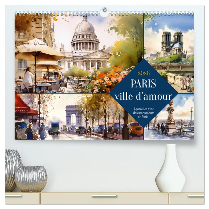 Paris, ville d'amour (CALVENDO Calendrier supérieur 2026)