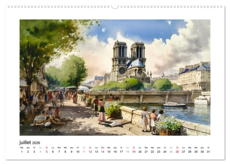 Paris, ville d'amour (CALVENDO Calendrier supérieur 2026)