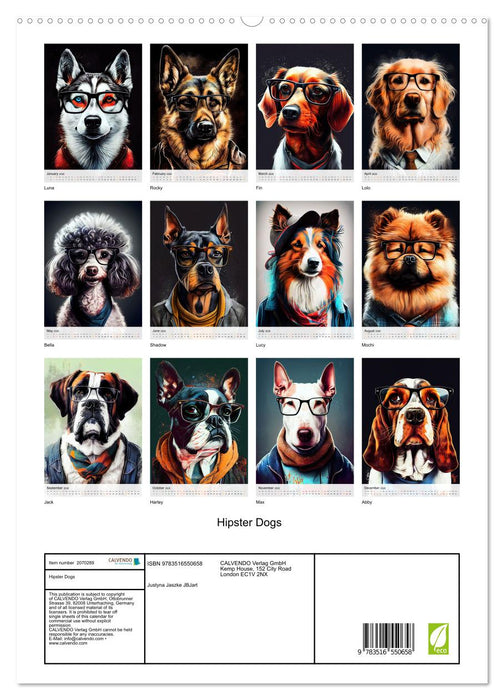Hipster Dogs (CALVENDO Premium-Calendar 2026)