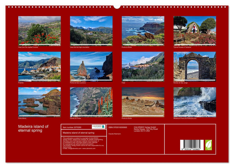 Madeira island of eternal spring (CALVENDO Premium-Calendar 2026)