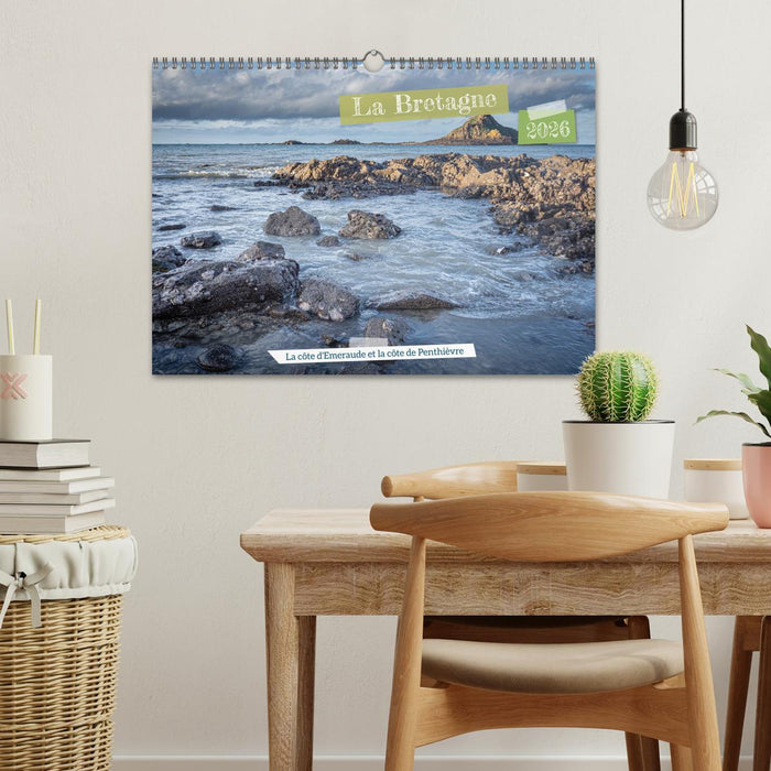 La Bretagne. La côte d'Emeraude et la côte de Penthièvre (CALVENDO Calendrier mensuel 2026)
