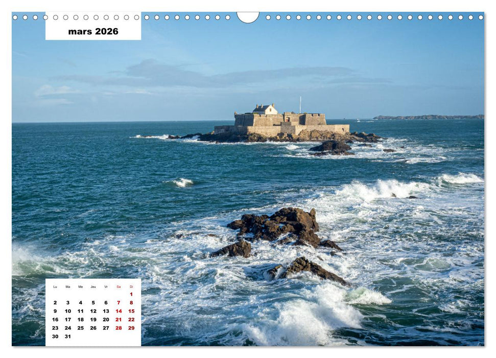 La Bretagne. La côte d'Emeraude et la côte de Penthièvre (CALVENDO Calendrier mensuel 2026)