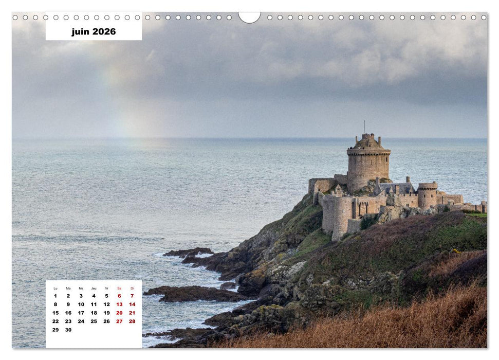 La Bretagne. La côte d'Emeraude et la côte de Penthièvre (CALVENDO Calendrier mensuel 2026)