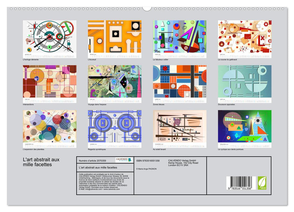 L'art abstrait aux mille facettes (CALVENDO Calendrier supérieur 2026)