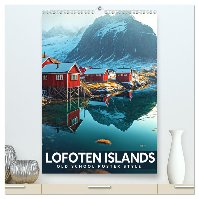 Lofoten Islands - Old School Poster Style (CALVENDO Premium-Calendar 2026)