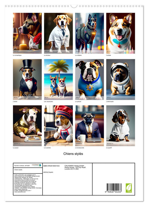 Chiens stylés (CALVENDO Calendrier supérieur 2026)