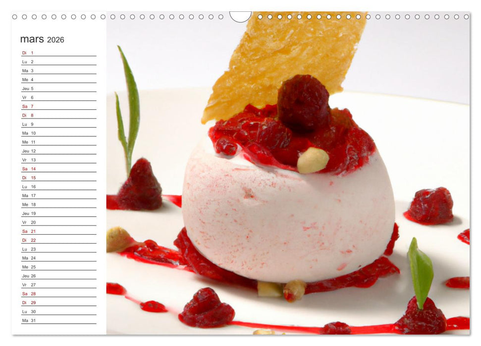 Gourmandises glacées (CALVENDO Calendrier mensuel 2026)