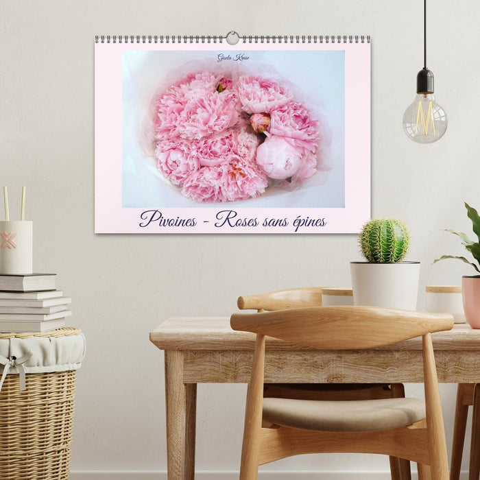 Pivoines - Roses sans épines (CALVENDO Calendrier mensuel 2026)