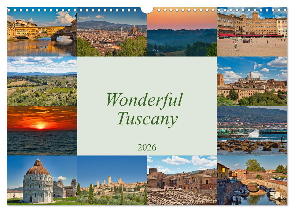 Wonderful Tuscany (CALVENDO Monthly Calendar 2026)