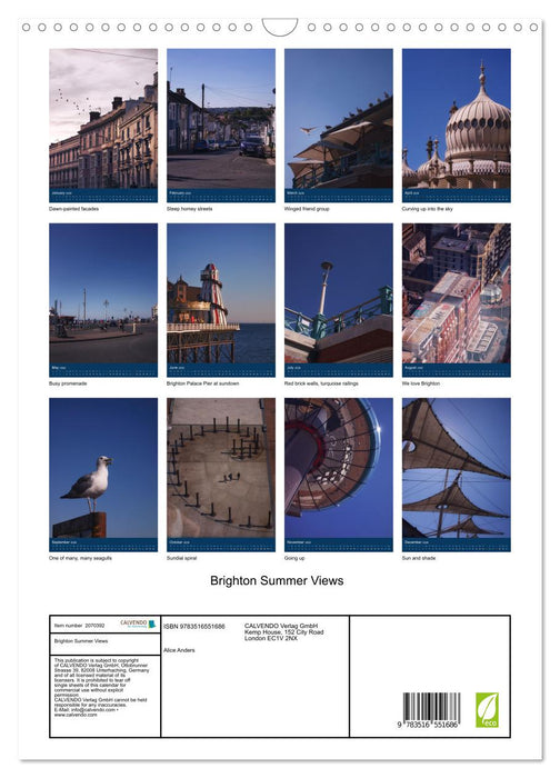 Brighton Summer Views (CALVENDO Monthly Calendar 2026)
