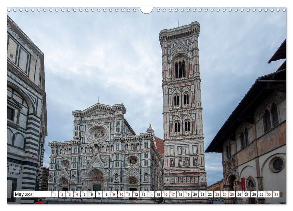 Tuscan cities on the road - Travel along the Florence-Pisa-Livorno freeway (CALVENDO Monthly Calendar 2026)