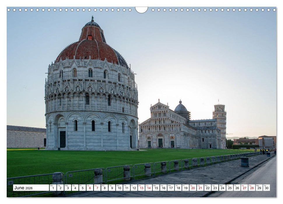 Tuscan cities on the road - Travel along the Florence-Pisa-Livorno freeway (CALVENDO Monthly Calendar 2026)