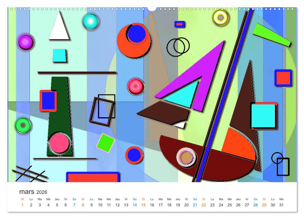 L'art abstrait aux mille facettes (CALVENDO Calendrier mensuel 2026)