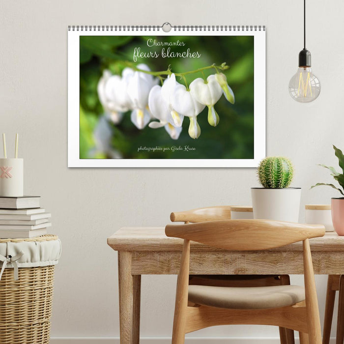 Charmantes fleurs blanches (CALVENDO Calendrier mensuel 2026)