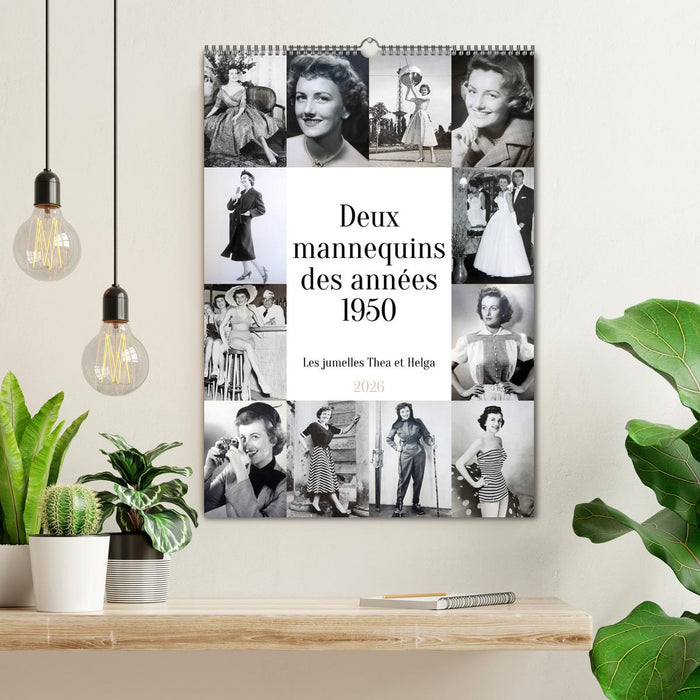 Deux mannequins des années 1950 - Les jumelles Thea et Helga (CALVENDO Calendrier mensuel 2026)