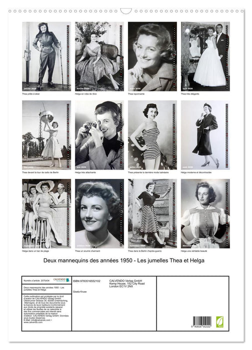 Deux mannequins des années 1950 - Les jumelles Thea et Helga (CALVENDO Calendrier mensuel 2026)