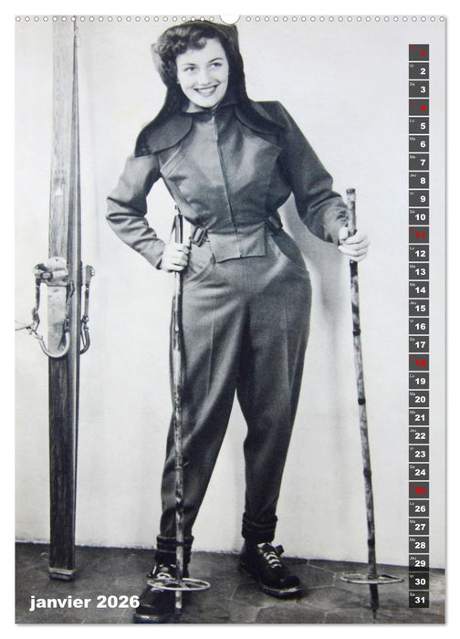 Deux mannequins des années 1950 - Les jumelles Thea et Helga (CALVENDO Calendrier mensuel 2026)