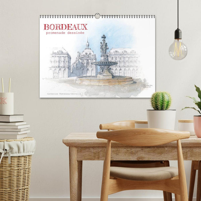 BORDEAUX, promenade dessinée (CALVENDO Calendrier mensuel 2026)