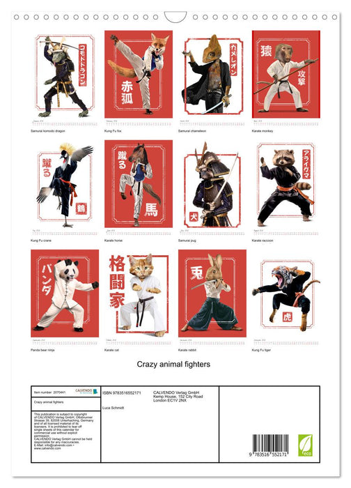Crazy animal fighters (CALVENDO Monthly Calendar 2026)