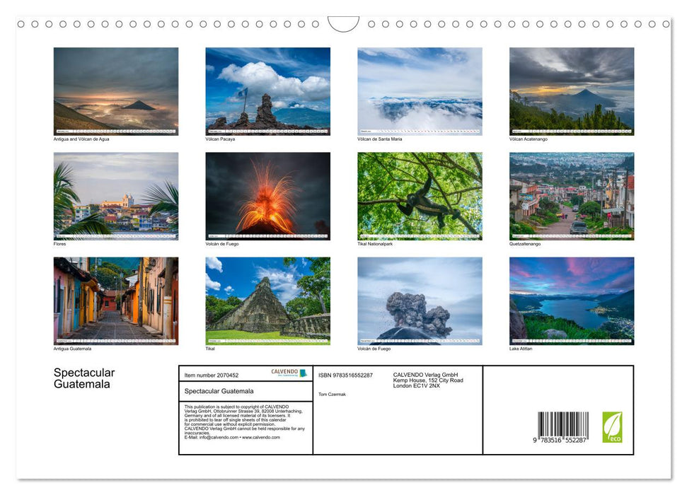 Spectacular Guatemala (CALVENDO Monthly Calendar 2026)