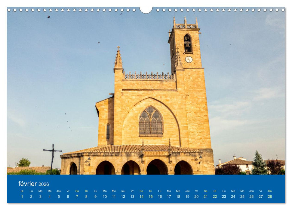 Lieux de culte vers Compostelle (CALVENDO Calendrier mensuel 2026)