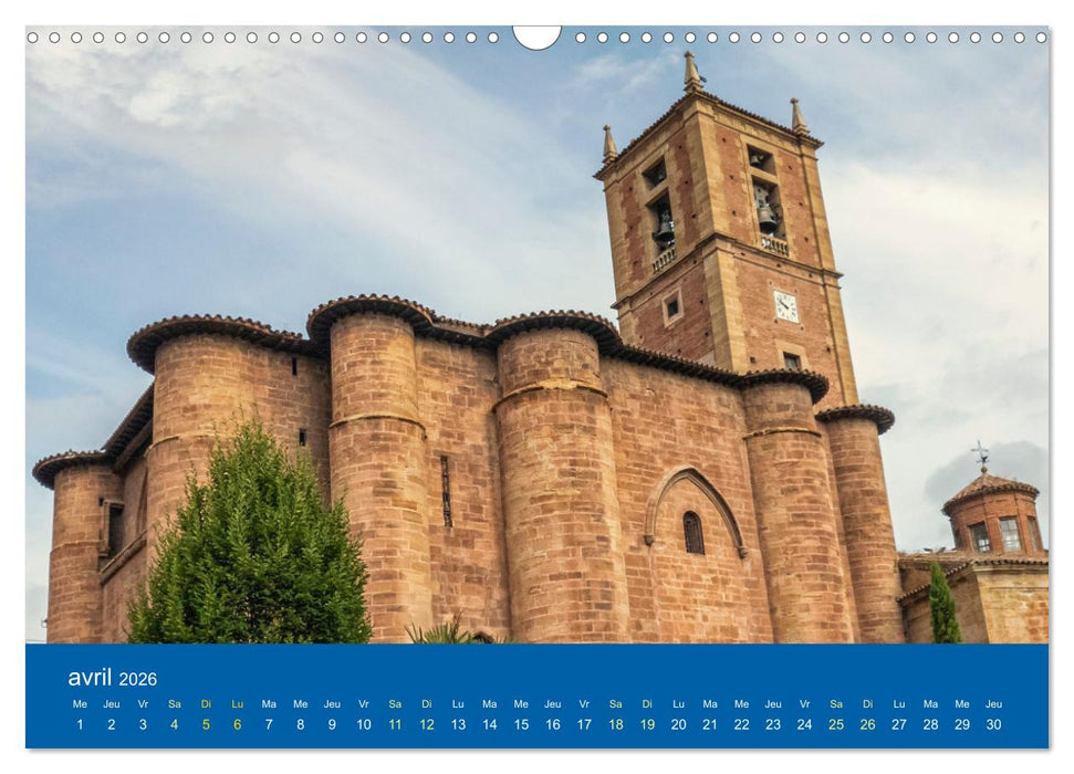 Lieux de culte vers Compostelle (CALVENDO Calendrier mensuel 2026)