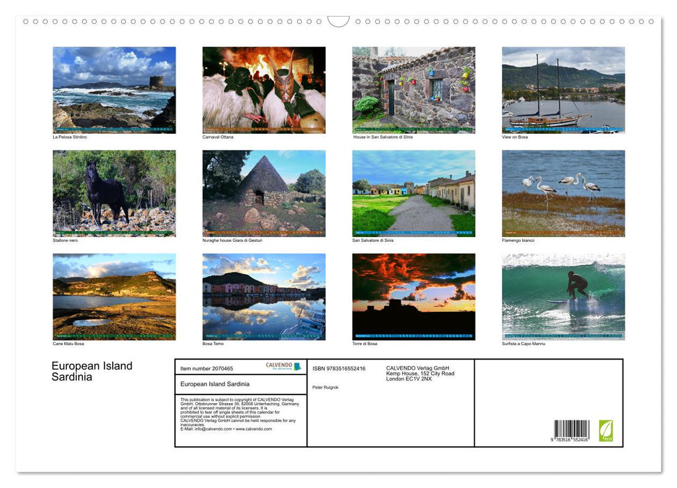 European Island Sardinia (CALVENDO Monthly Calendar 2026)