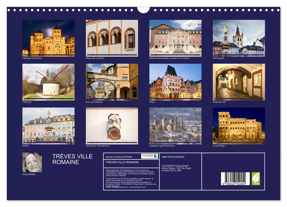 TRÈVES VILLE ROMAINE (CALVENDO Calendrier mensuel 2026)