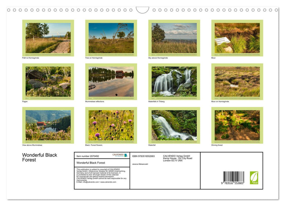 Wonderful Black Forest (CALVENDO Monthly Calendar 2026)