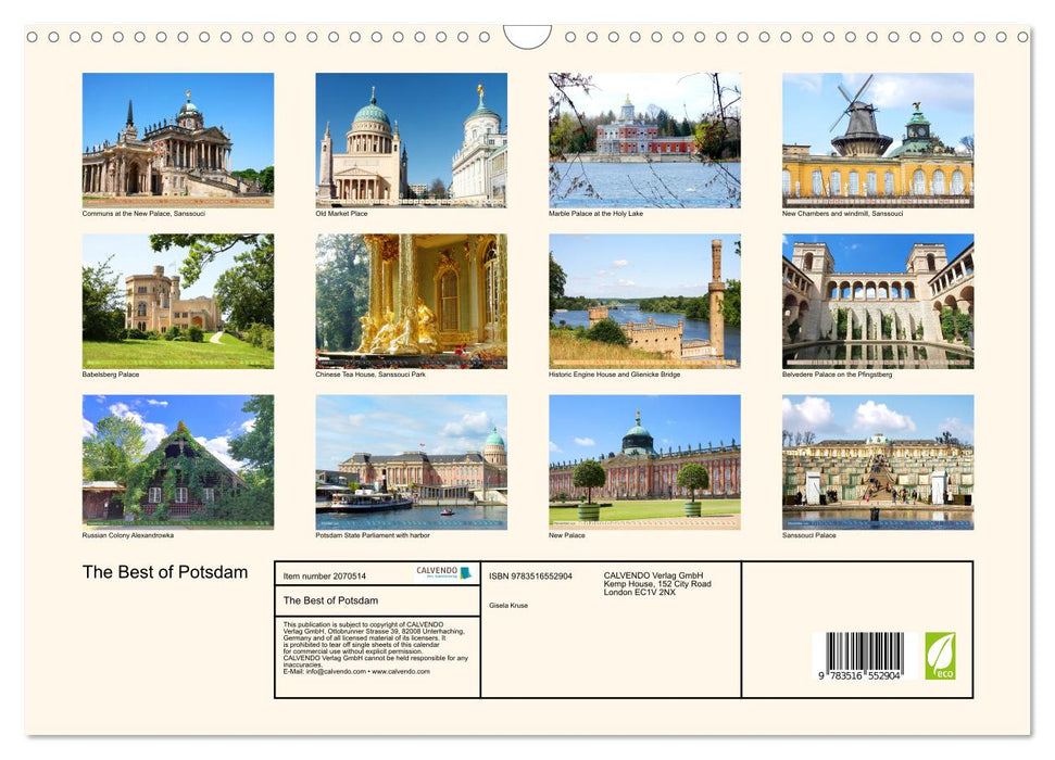 The Best of Potsdam (CALVENDO Monthly Calendar 2026)