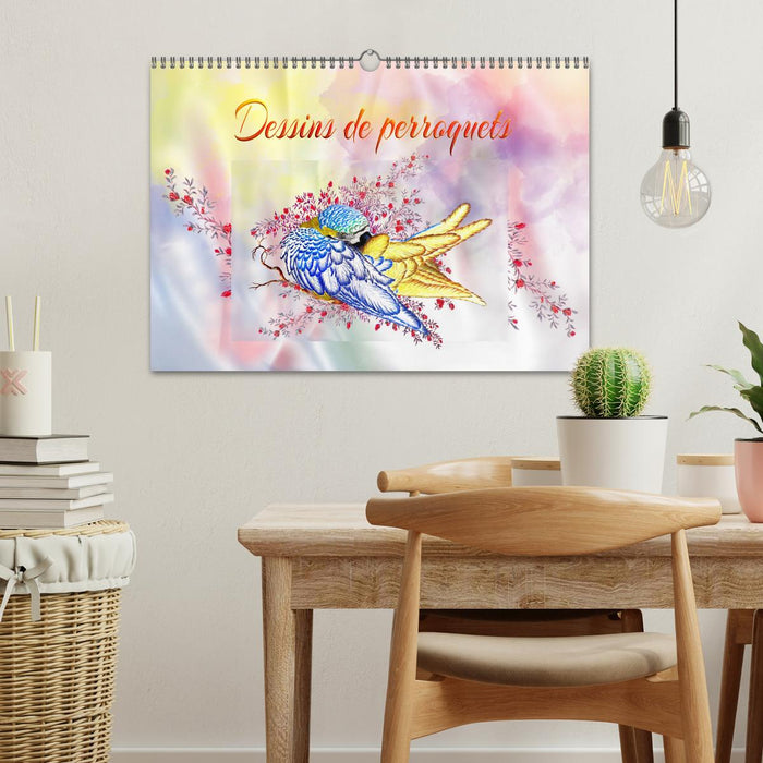 Dessins de perroquets (CALVENDO Calendrier mensuel 2026)