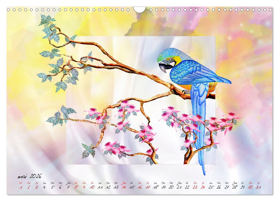 Dessins de perroquets (CALVENDO Calendrier mensuel 2026)