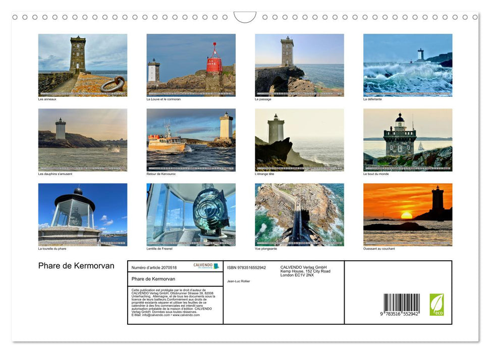 Phare de Kermorvan (CALVENDO Calendrier mensuel 2026)