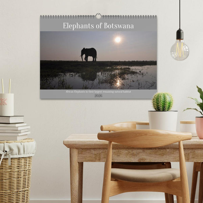 Elephants of Botswana (CALVENDO Monthly Calendar 2026)