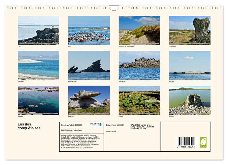 Les îles conquétoises (CALVENDO Calendrier mensuel 2026)