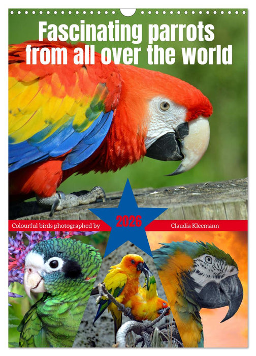 Fascinating parrots from all over the world (CALVENDO Monthly Calendar 2026)