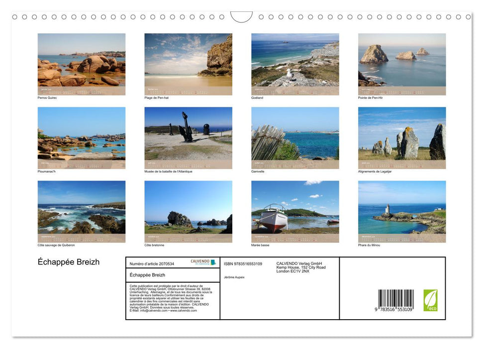Échappée Breizh (CALVENDO Calendrier mensuel 2026)