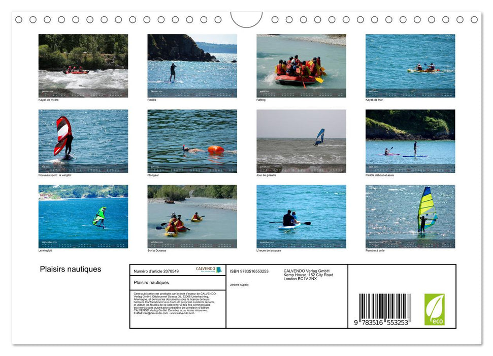 Plaisirs nautiques (CALVENDO Calendrier mensuel 2026)