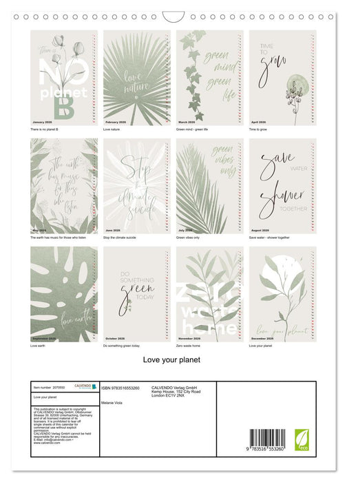 Love your planet (CALVENDO Monthly Calendar 2026)