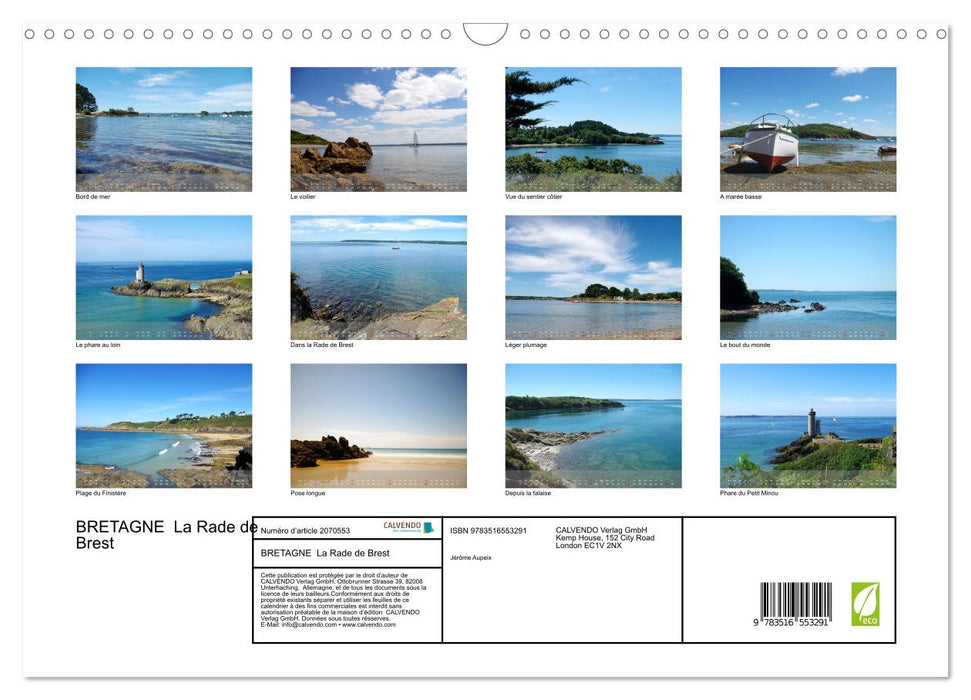 BRETAGNE La Rade de Brest (CALVENDO Calendrier mensuel 2026)