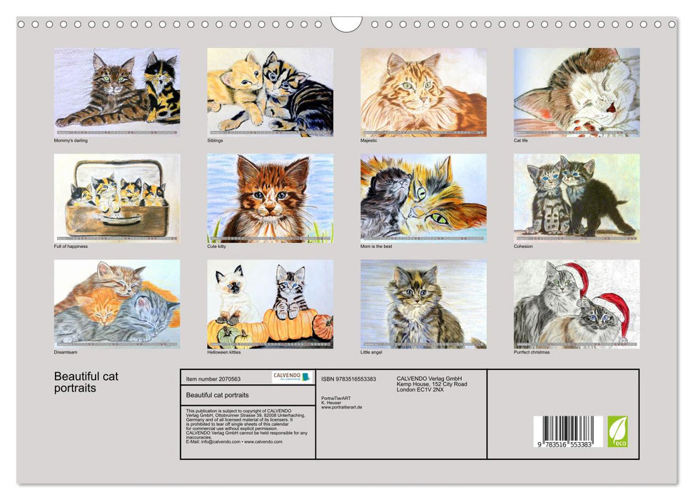 Beautiful cat portraits (CALVENDO Monthly Calendar 2026)