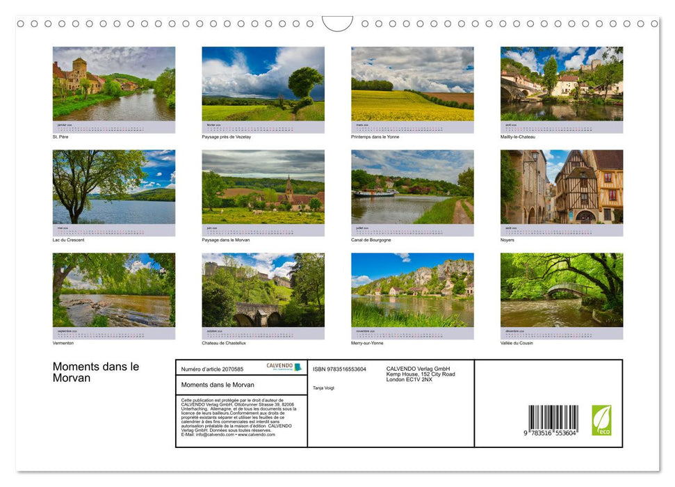 Moments dans le Morvan (CALVENDO Calendrier mensuel 2026)