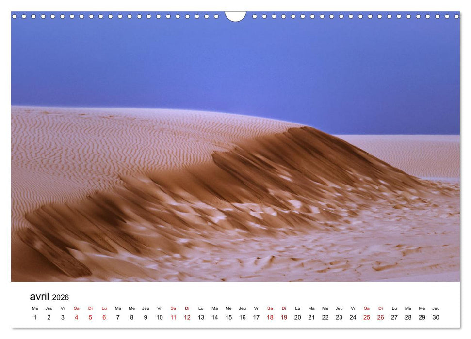 Dunes et mer - Une expérience nature (CALVENDO Calendrier mensuel 2026)
