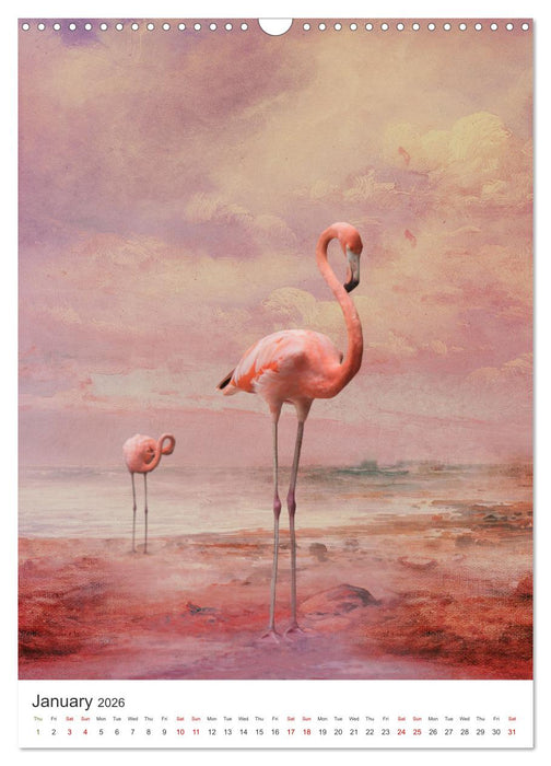 Flamingo and the sea (CALVENDO Monthly Calendar 2026)